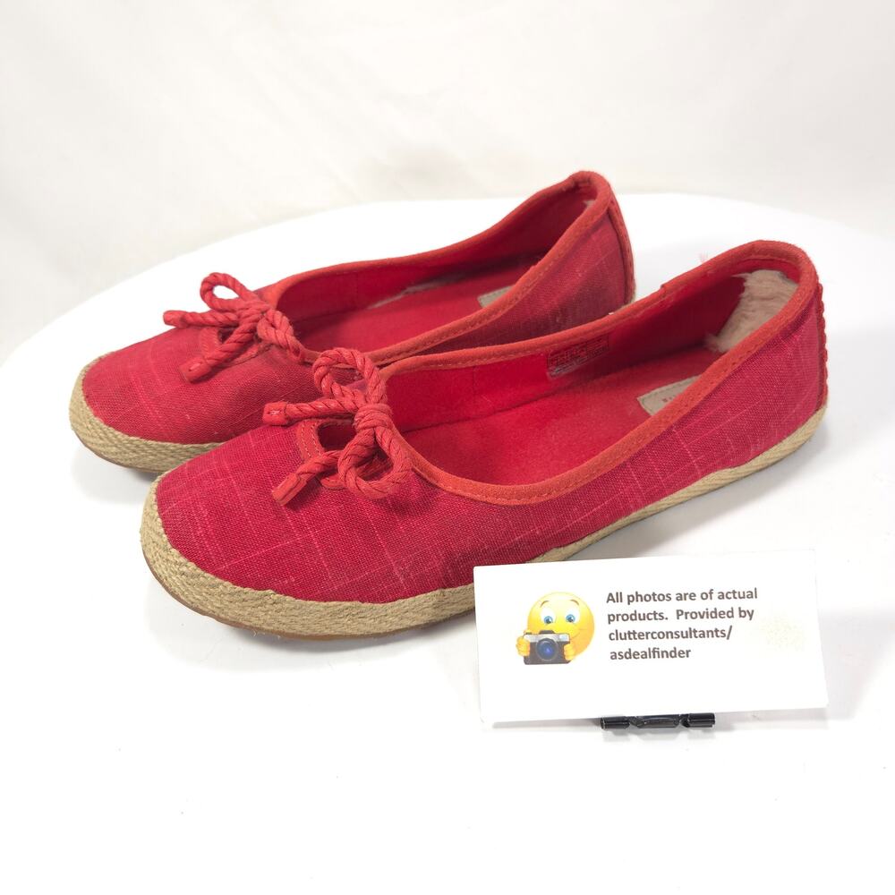 UGG Canvas Casual Ballet Flats Slip On Womens Size 8 1008397 Red